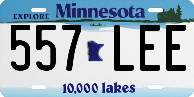 MN license plate 557LEE