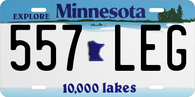 MN license plate 557LEG