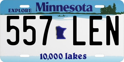 MN license plate 557LEN
