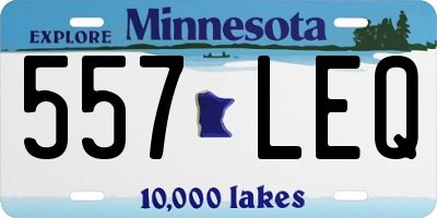 MN license plate 557LEQ