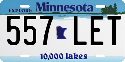 MN license plate 557LET