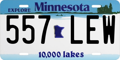MN license plate 557LEW