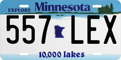 MN license plate 557LEX