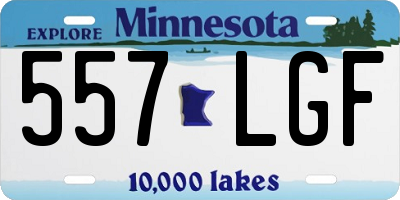 MN license plate 557LGF