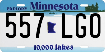 MN license plate 557LGO