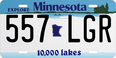 MN license plate 557LGR