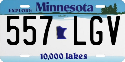 MN license plate 557LGV