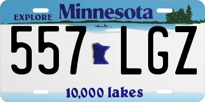 MN license plate 557LGZ