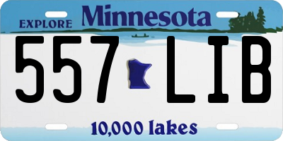 MN license plate 557LIB