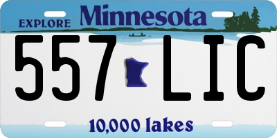 MN license plate 557LIC