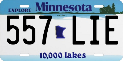 MN license plate 557LIE