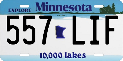 MN license plate 557LIF