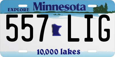 MN license plate 557LIG