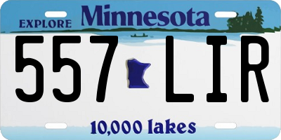MN license plate 557LIR