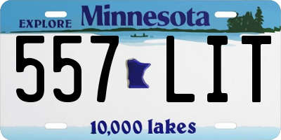 MN license plate 557LIT