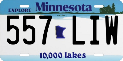 MN license plate 557LIW