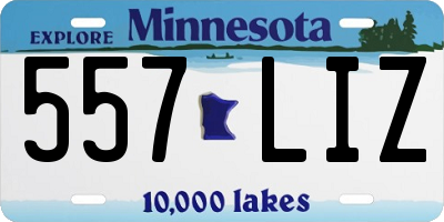 MN license plate 557LIZ