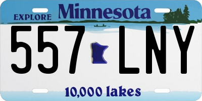 MN license plate 557LNY