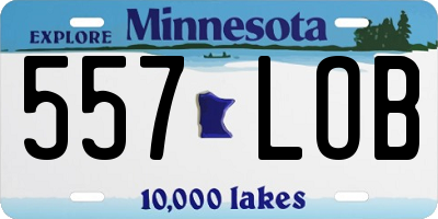 MN license plate 557LOB