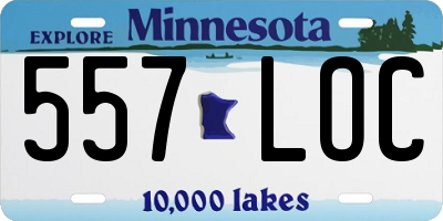 MN license plate 557LOC