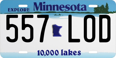 MN license plate 557LOD