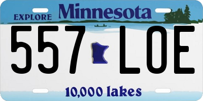 MN license plate 557LOE