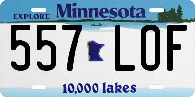 MN license plate 557LOF