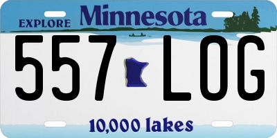 MN license plate 557LOG