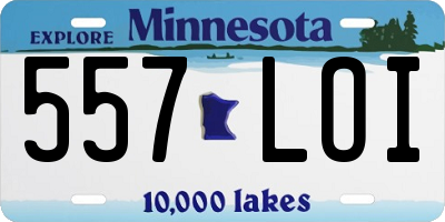 MN license plate 557LOI