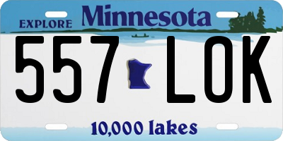 MN license plate 557LOK