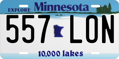 MN license plate 557LON
