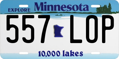 MN license plate 557LOP