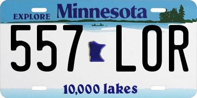 MN license plate 557LOR