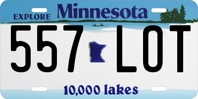 MN license plate 557LOT