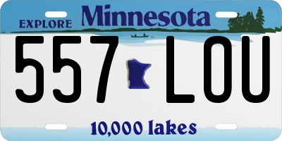 MN license plate 557LOU