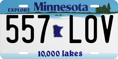 MN license plate 557LOV