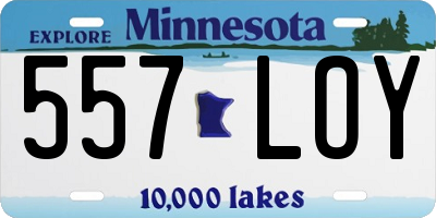 MN license plate 557LOY