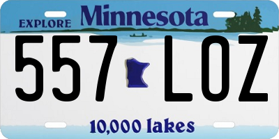 MN license plate 557LOZ