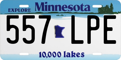 MN license plate 557LPE