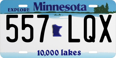 MN license plate 557LQX