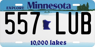 MN license plate 557LUB