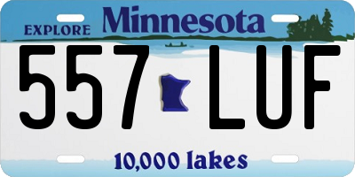 MN license plate 557LUF