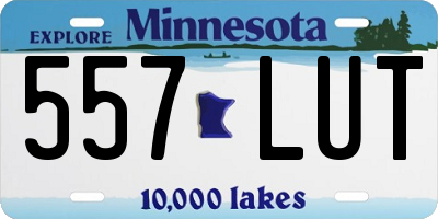 MN license plate 557LUT