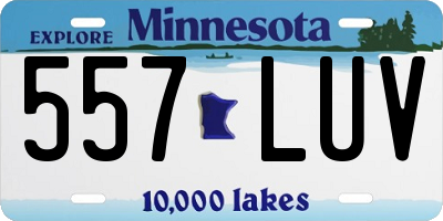 MN license plate 557LUV