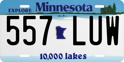 MN license plate 557LUW