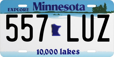 MN license plate 557LUZ