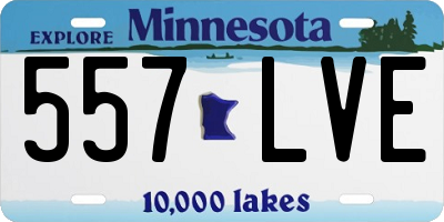 MN license plate 557LVE