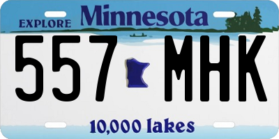 MN license plate 557MHK