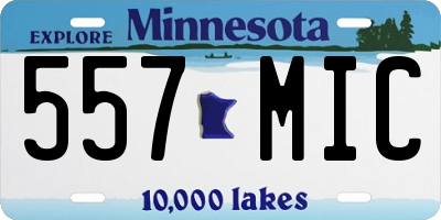 MN license plate 557MIC