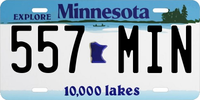 MN license plate 557MIN